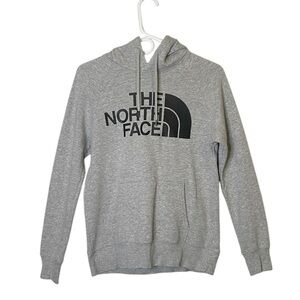 THE NORTH FACE WOMENS GRAY WITH BLACK LOGO LONG SLEEVE HOODIE SWEATSHIRT SIZE XS